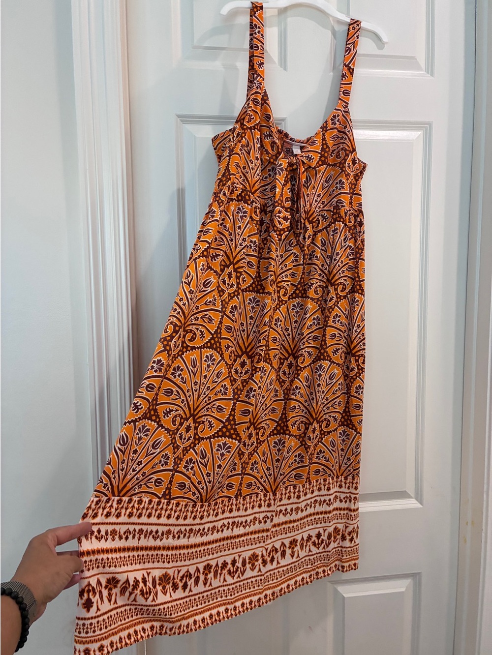 Knox Rose Orange Paisley-Print Midi Sundress‎